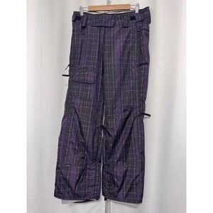 Turbine Purple Plaid Snowboard Womens Insulated Ski Cargo Snow Pants Medium